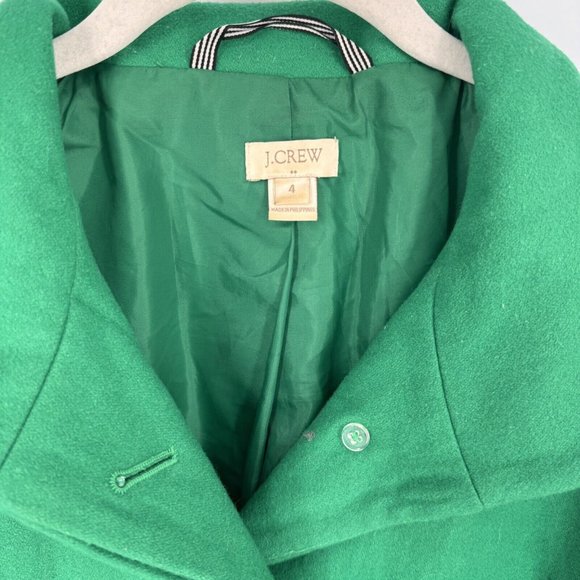 Jcrew Coat Women’s 4 green wool blend spring colorful peacoat preppy office - Picture 2 of 5